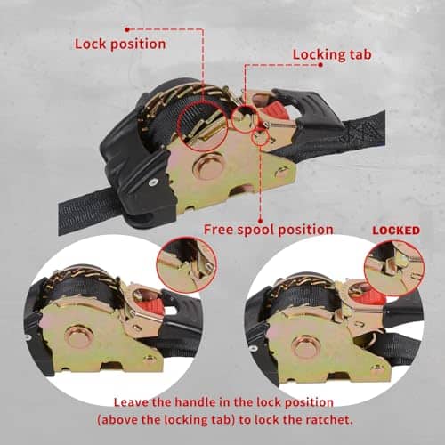 Porotmotor 4 Pack Bolt-On Correas de Trincaje Retráctiles - Imagen 6