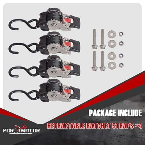 Porotmotor 4 Pack Bolt-On Correas de Trincaje Retráctiles - Imagen 8