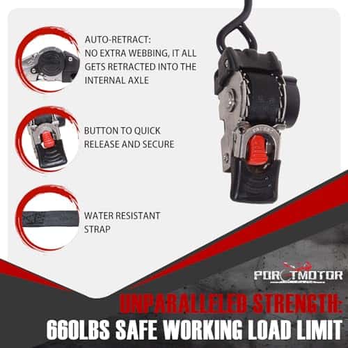 Porotmotor 4 Pack Bolt-On Correas de Trincaje Retráctiles - Imagen 4