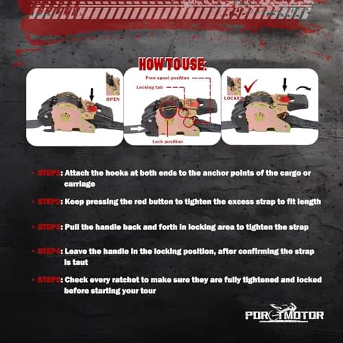 Porotmotor 4 Pack Bolt-On Correas de Trincaje Retráctiles - Imagen 5