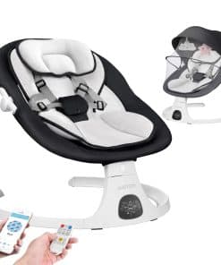 Columpio Eléctrico para Bebés de Infantes a -Negro