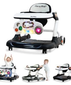 Andador para bebés con ruedas, música y luces, Andador para