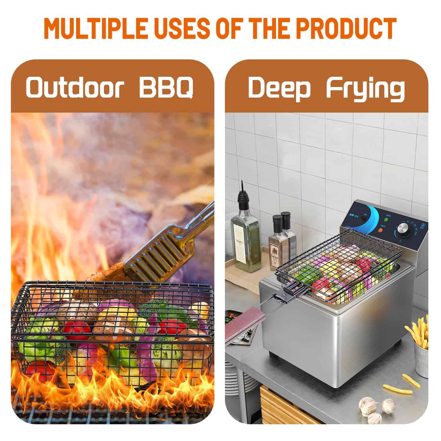 Cesta de Parrilla Abatible de Asa Plegable JUCT - Imagen 3