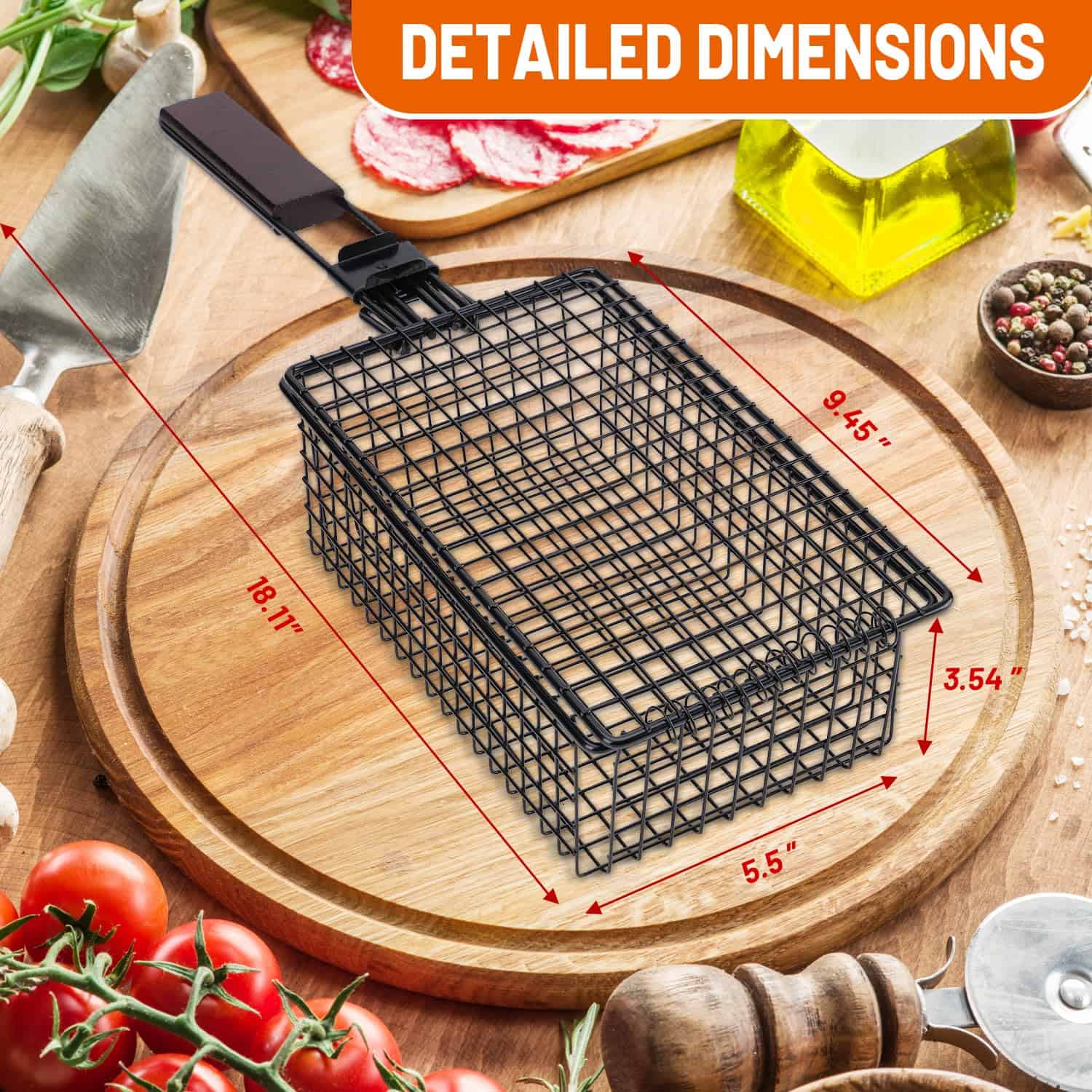 Cesta de Parrilla Abatible de Asa Plegable JUCT - Imagen 5