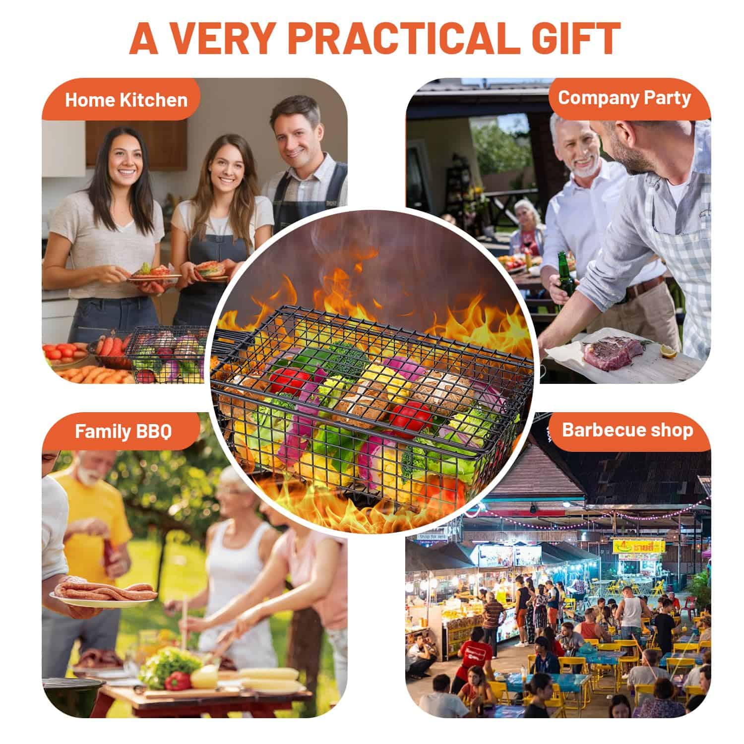 Cesta de Parrilla Abatible de Asa Plegable JUCT - Imagen 8