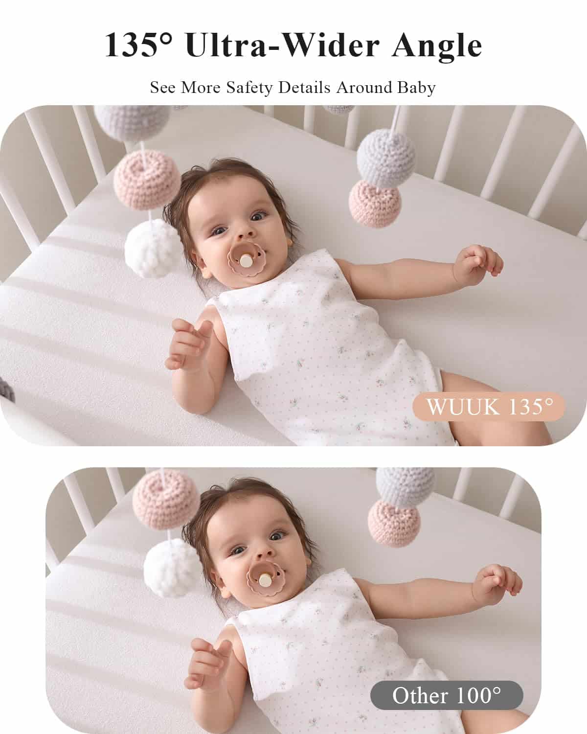 WUUK Monitor de Bebé de Video 2K, Monitor de Bebé de 5.5'' - Imagen 4