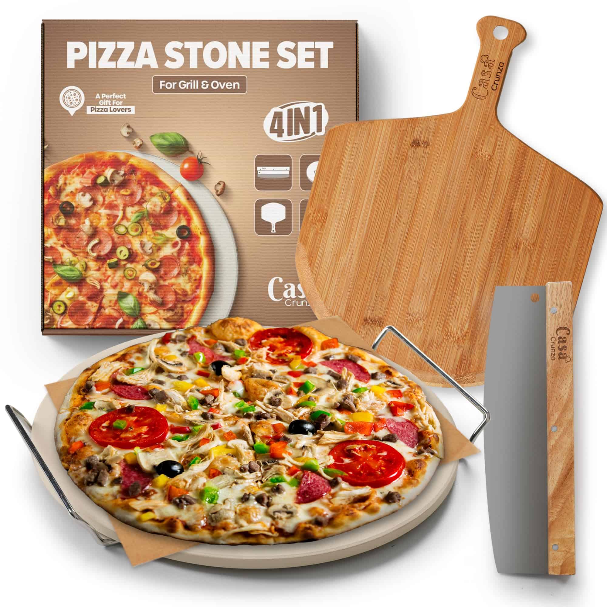 Set de Piedra para Pizza - Set Premium de 5 PCS de Piedra