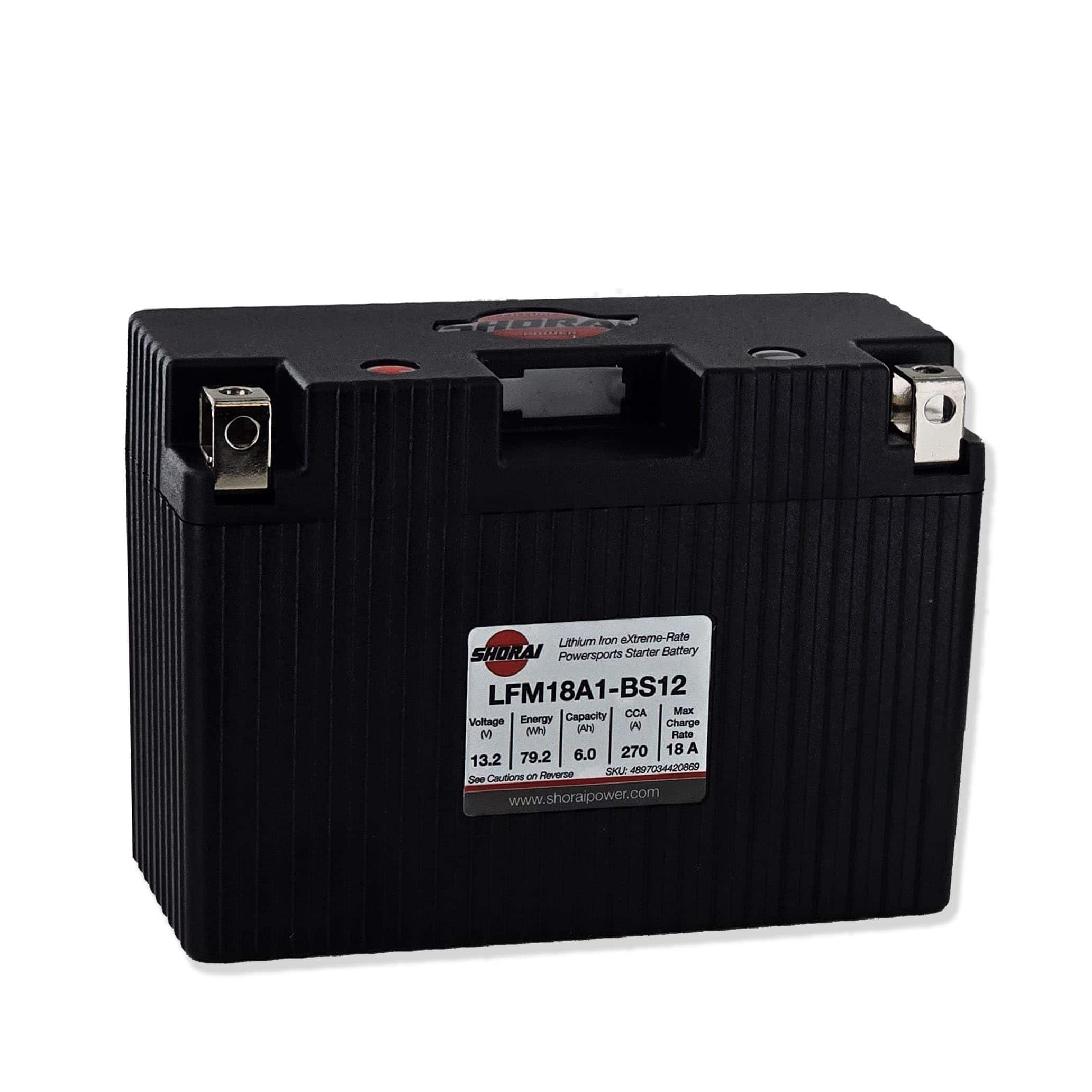 Batería de litio Shorai LFM con BMS, LFM18A1-BS12, 6.0Ah