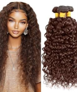 Dokksiiia Chocolate Brown Water Curly Weave Human Hair