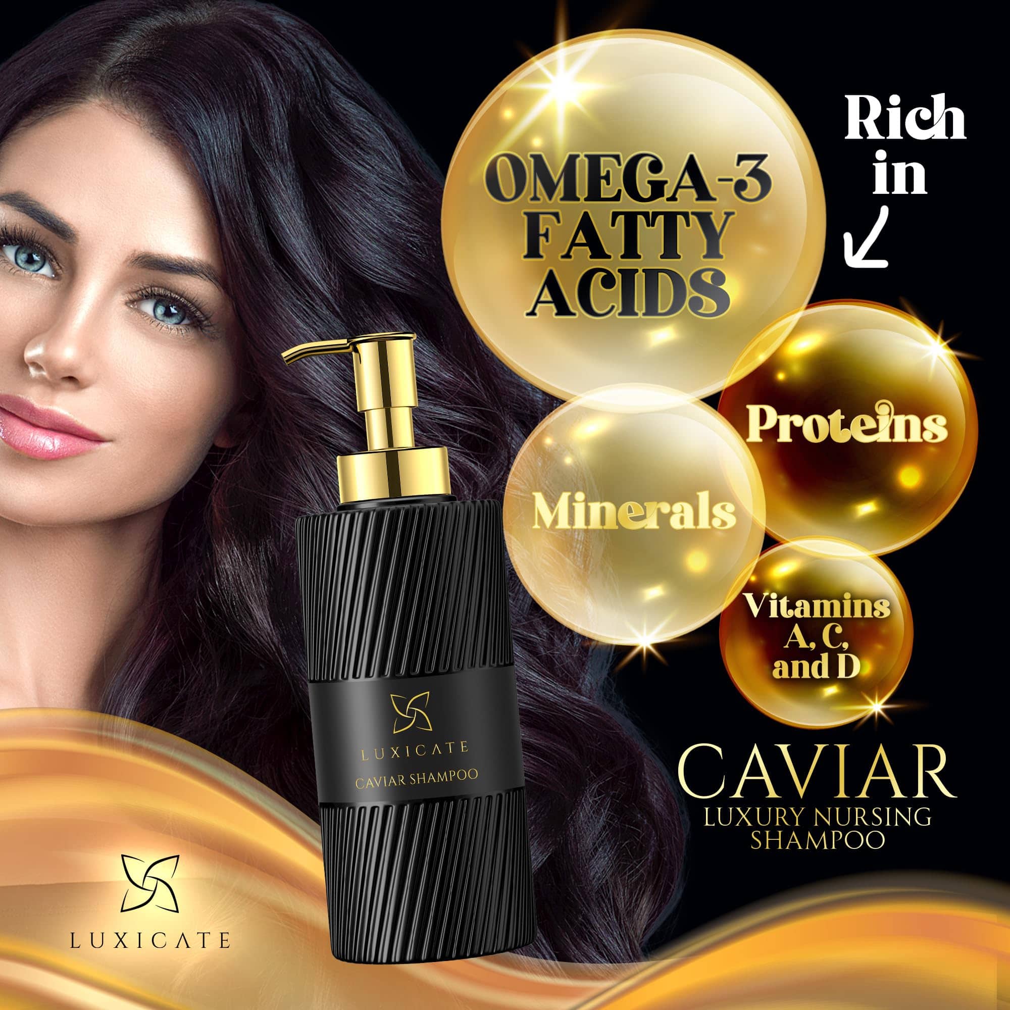 Shampoo de Extracto de Caviar Orgánico Unisex Luxicate - - Imagen 7