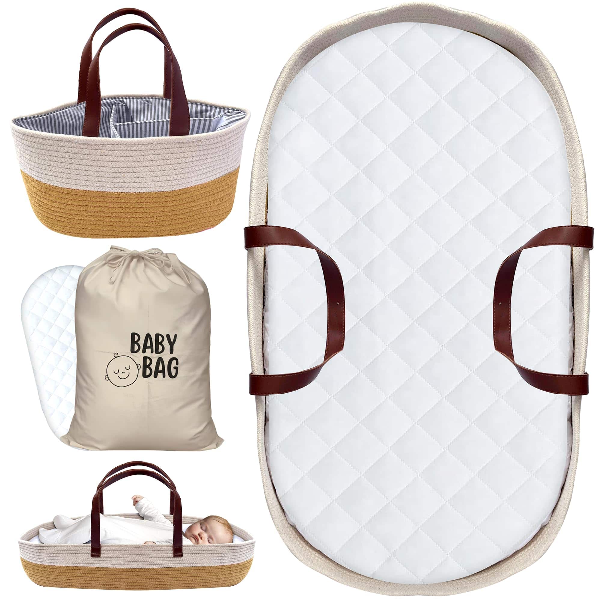 Set de 3 Piezas Cesta Cambiadora 76x40x19 cm / 30x16x7