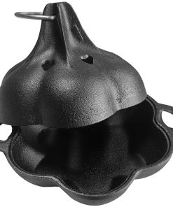 BCYUOPT Pre-Seasoned Cast Iron Smoker & Garlic Roaster,