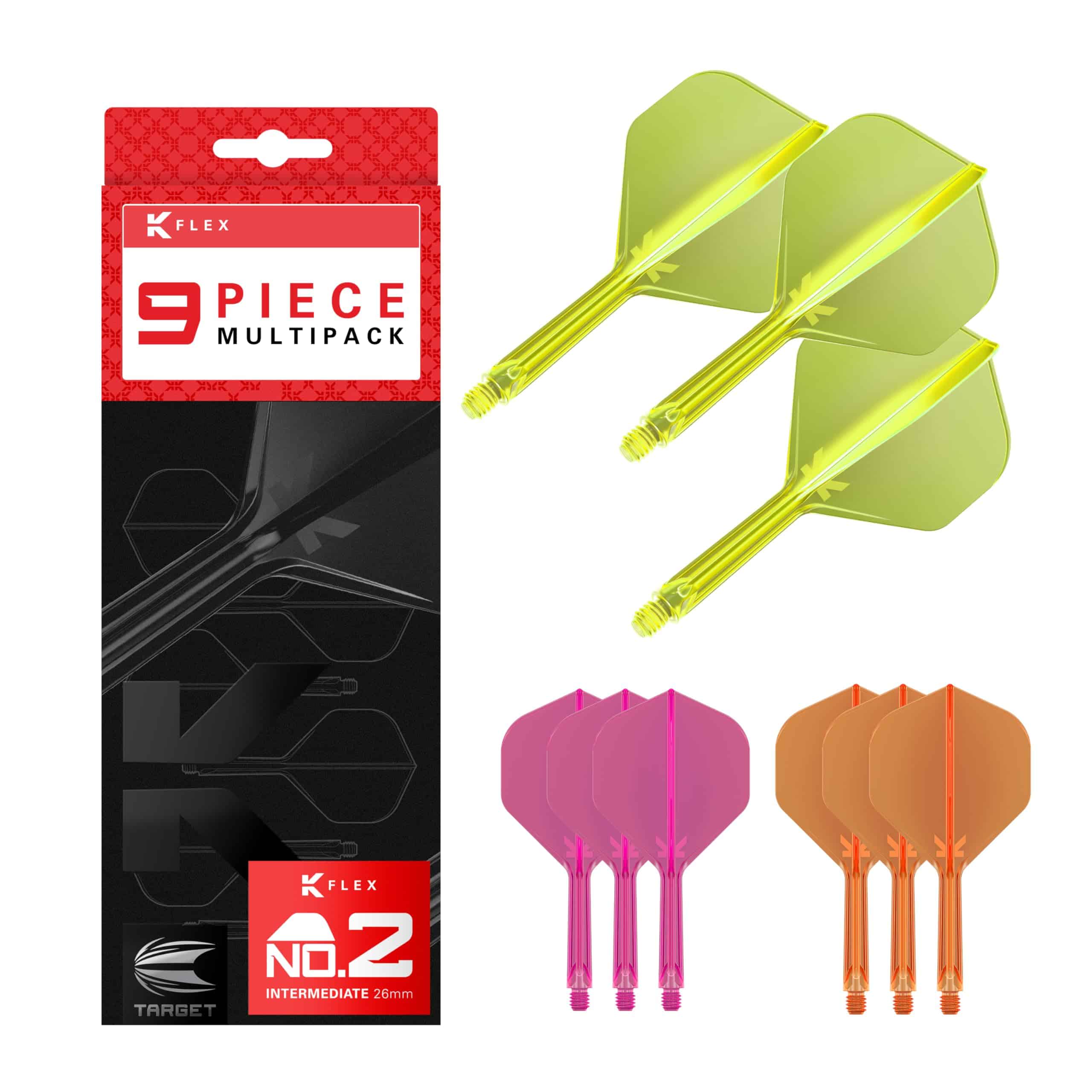 TARGET Darts K-Flex Integrated Dart Flights -Neón Rosa, Nara