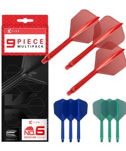 TARGET Darts K-Flex Integrated Dart Flights -Rojo, Azul y Ve