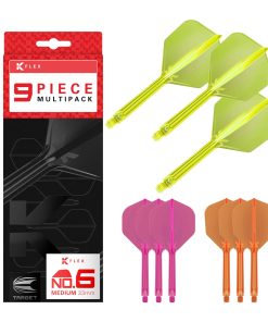 TARGET Darts K-Flex Integrated Dart Flights -Neón Rosa, Nara