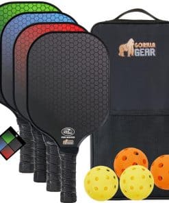 Paleta de Pickleball Gorilla Gear USAPA -Negro/Rojo/Azul/Ver