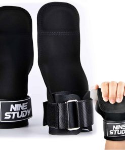 NINE STUDY Muñequeras para Levantamiento -Negro