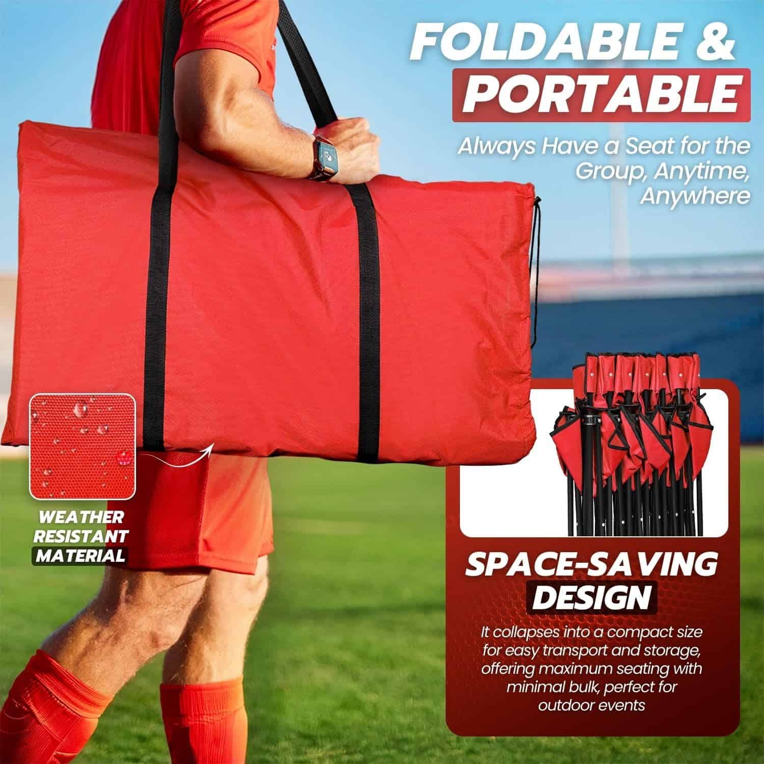 Banco Plegable Portátil Flexzion, 6 Asientos, Banco de - Imagen 7