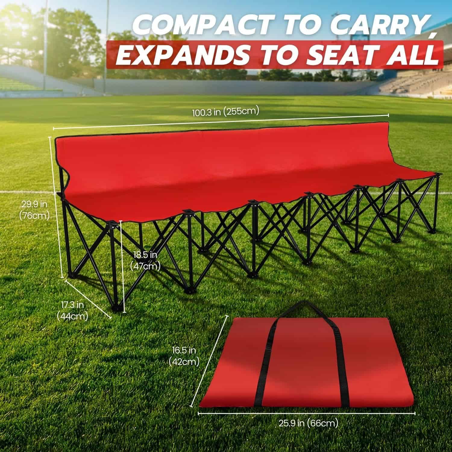 Banco Plegable Portátil Flexzion, 6 Asientos, Banco de - Imagen 3