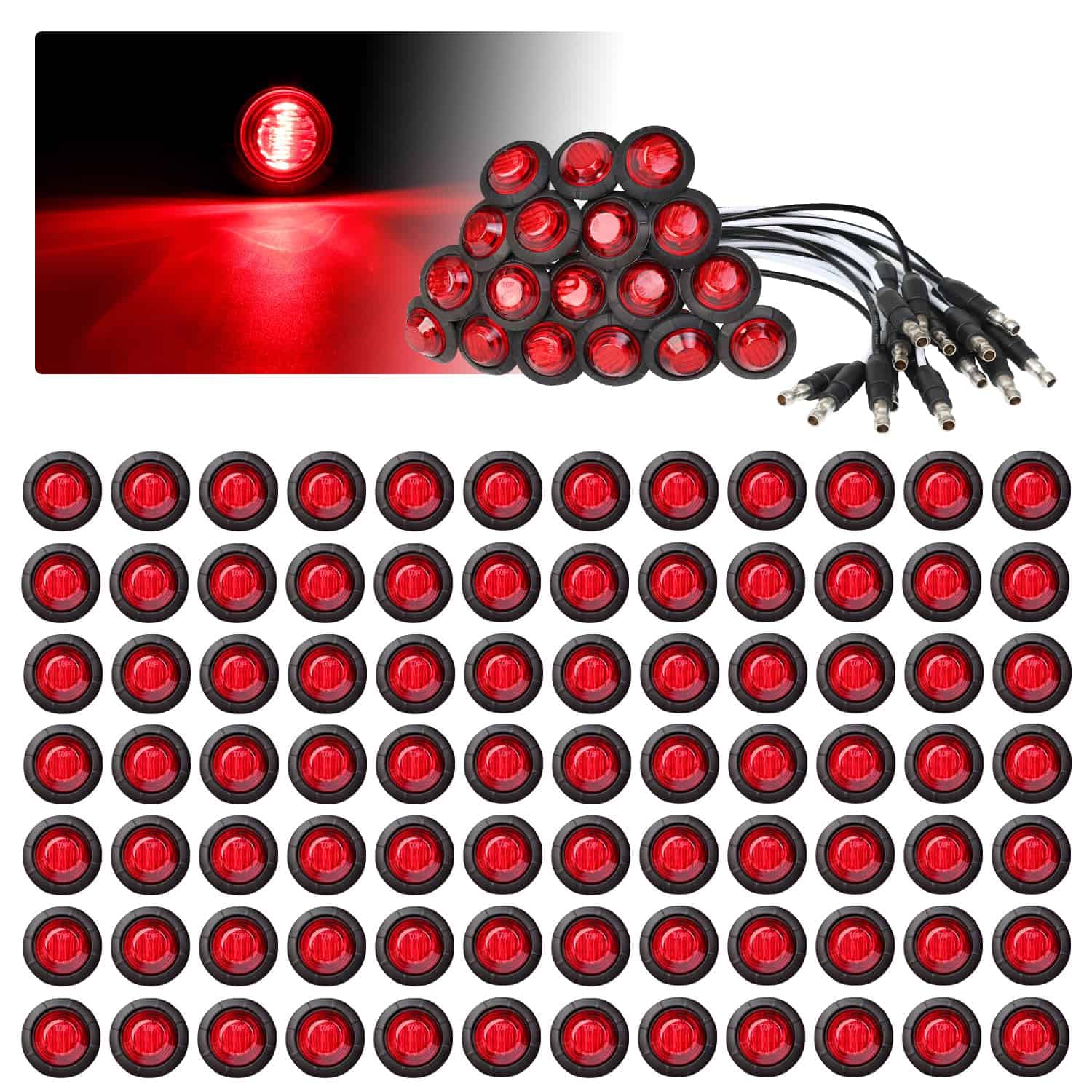TMH Luz Roja Mini de 3/4 Pulgadas 3 LED con Conector para