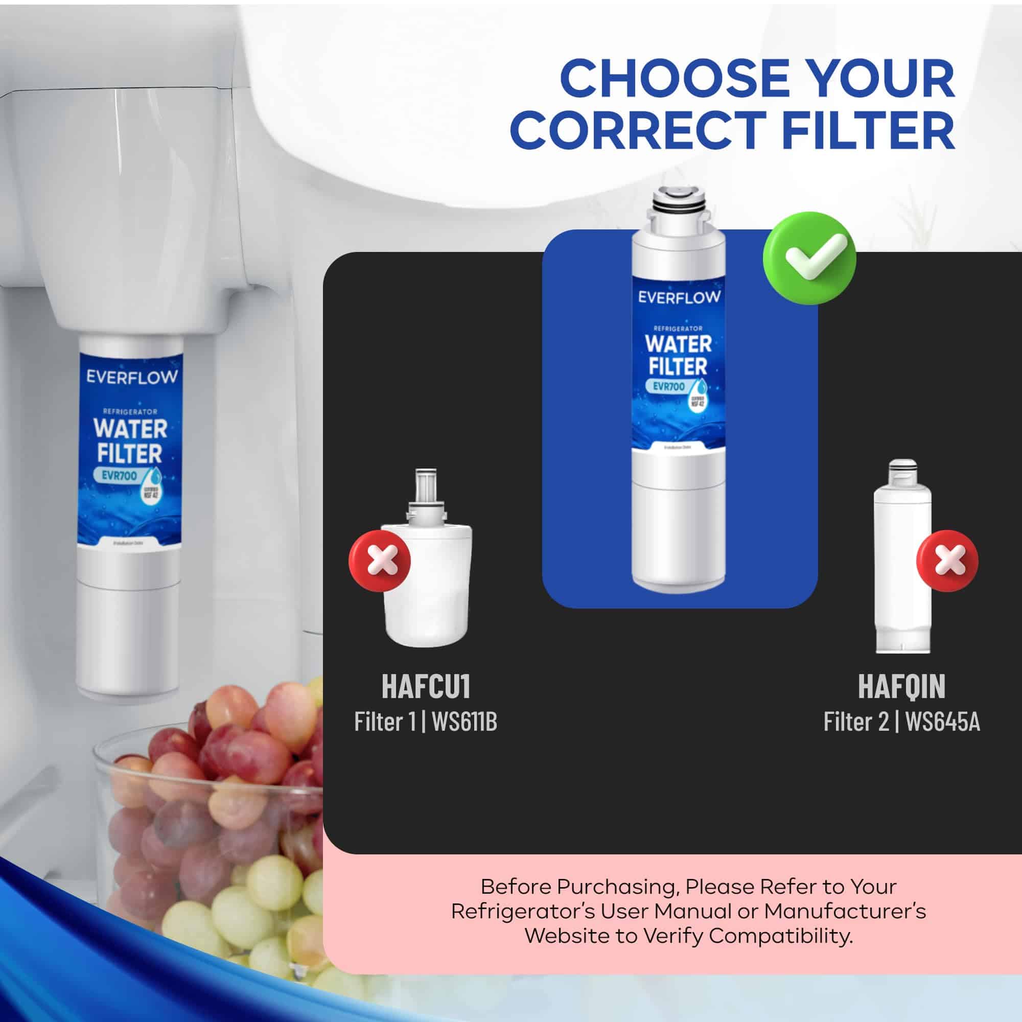 Filtro de agua para refrigerador EVERFLOW DA29-00020B - Imagen 3