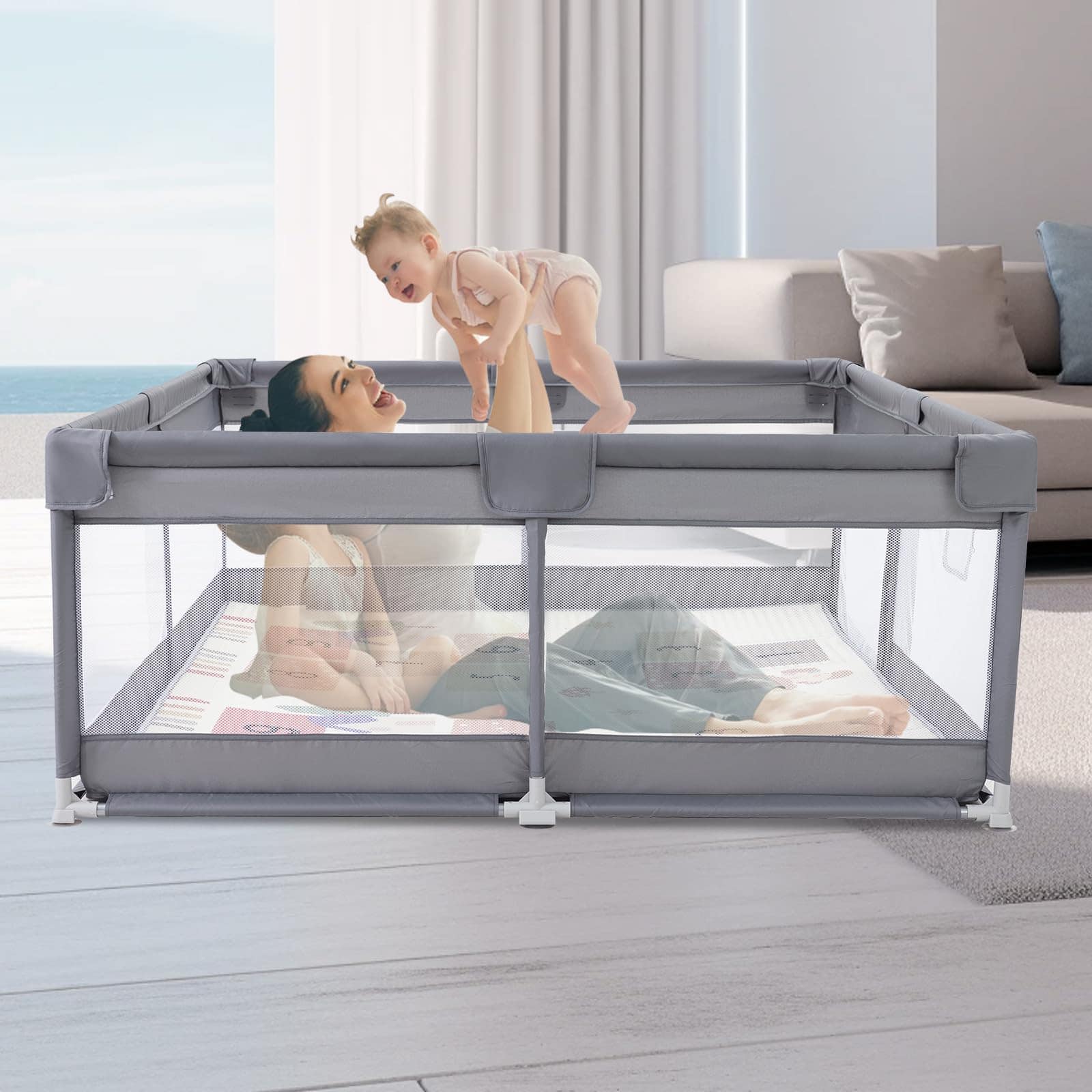 71" x59" Parque Infantil Grande, Corralito para Bebés con