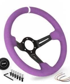 Volante de Carreras de Gamuza de Color -Morado