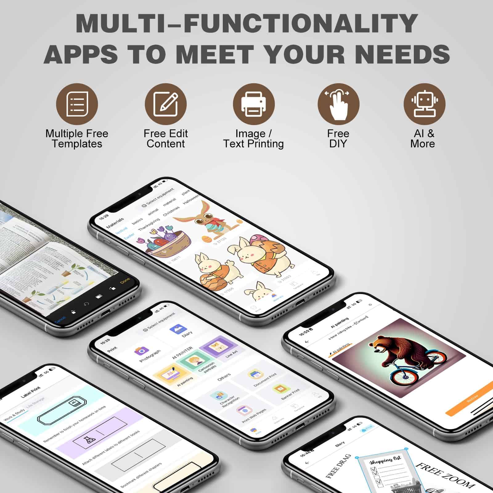 Print Pods Mini Printer, Impresora Térmica de -Negro - Imagen 6