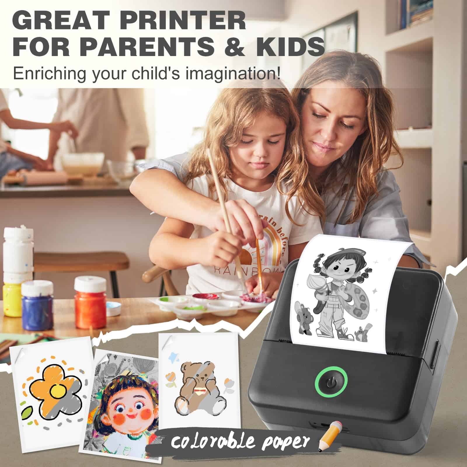 Print Pods Mini Printer, Impresora Térmica de -Negro - Imagen 4