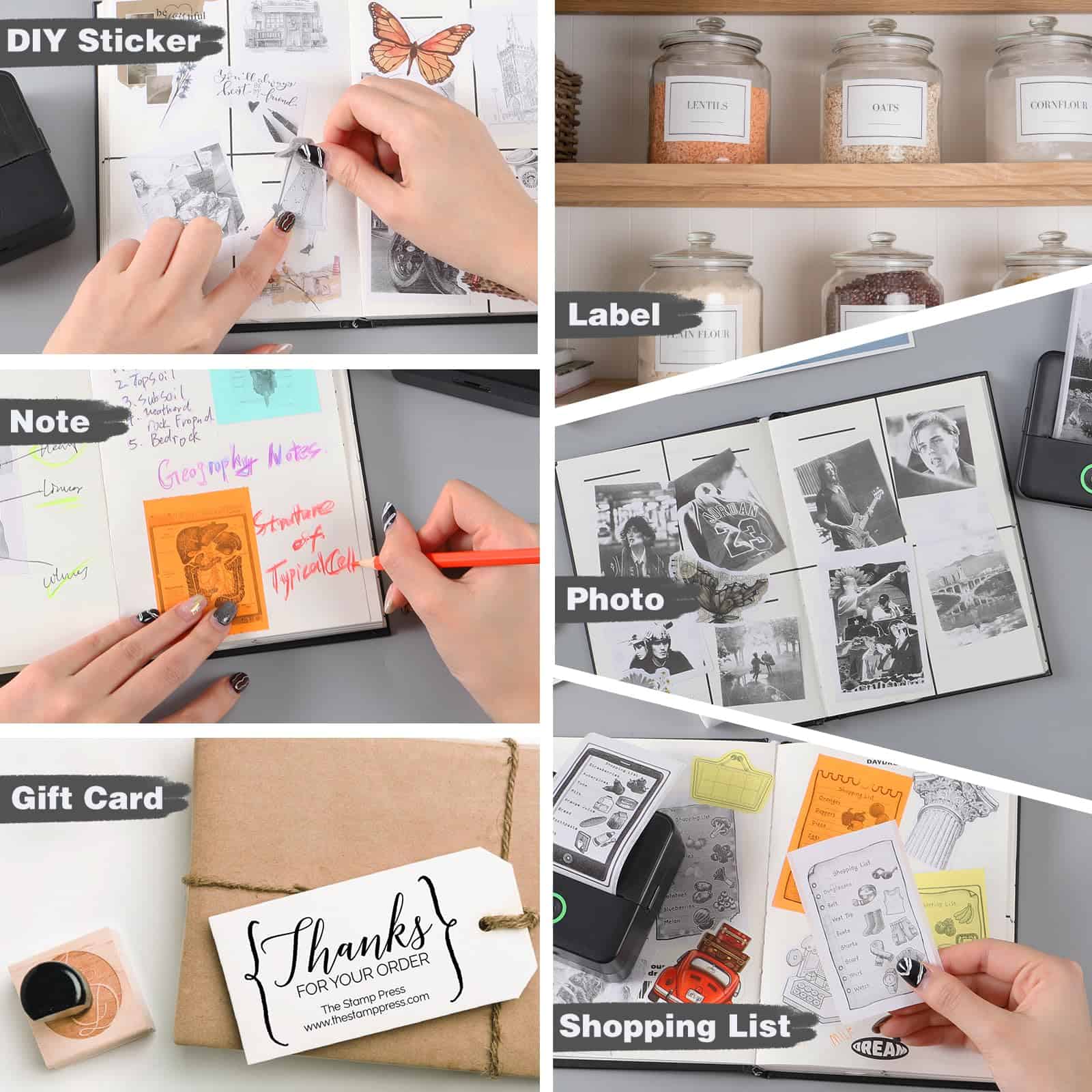 Print Pods Mini Printer, Impresora Térmica de -Negro - Imagen 7