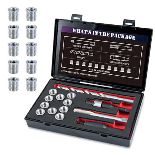 Kit de Reparación de Roscas SAE 7/16-14 con Broca HSS,