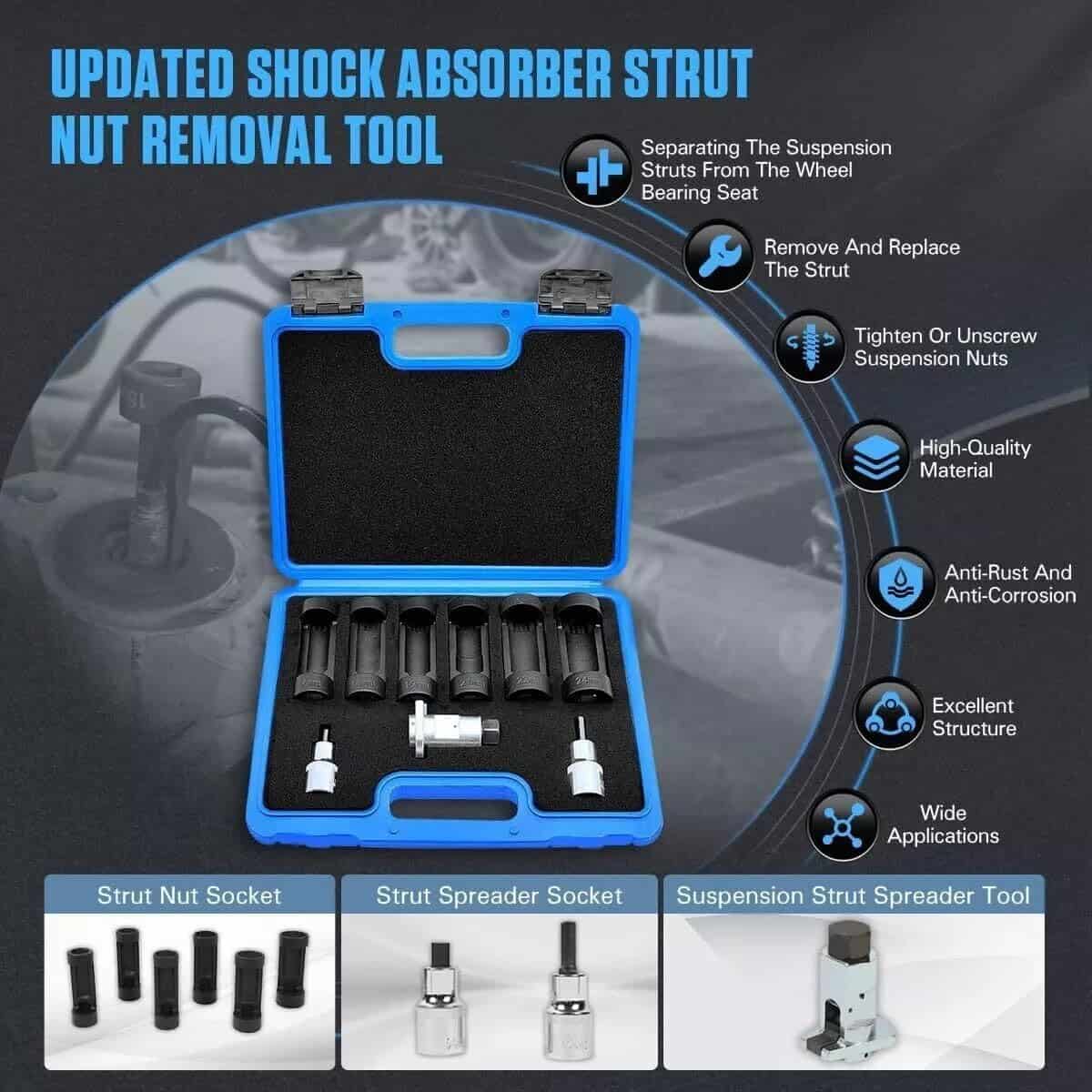 Juego de 9 piezas de enchufe de tuerca de amortiguador - Imagen 3