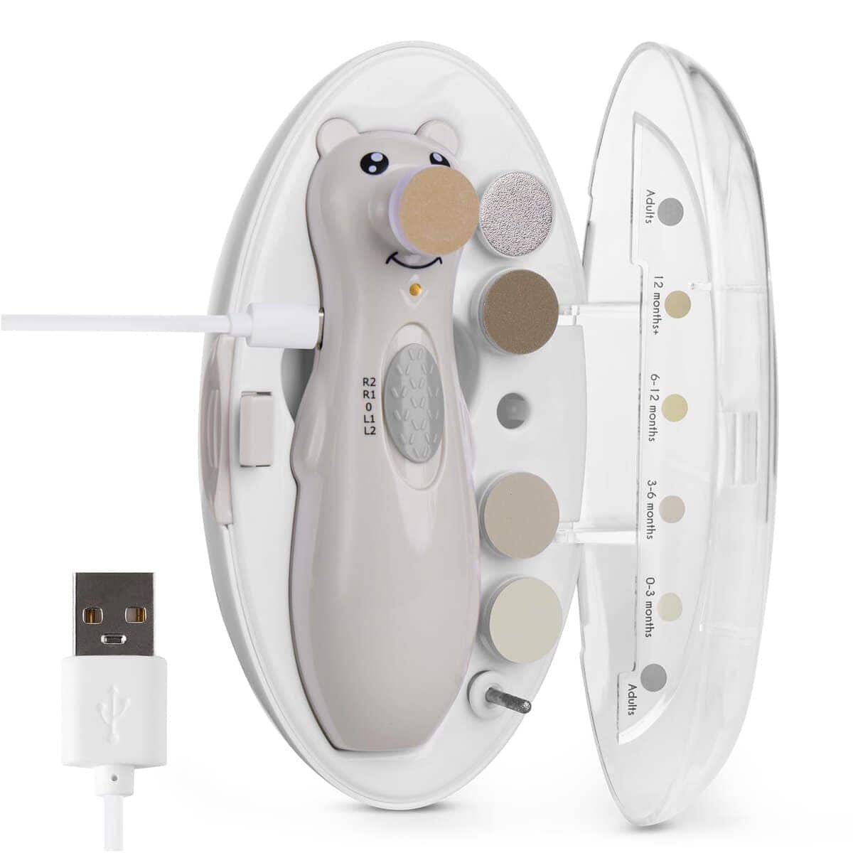 Cortauñas eléctrico para bebés Haakaa con luz LED,