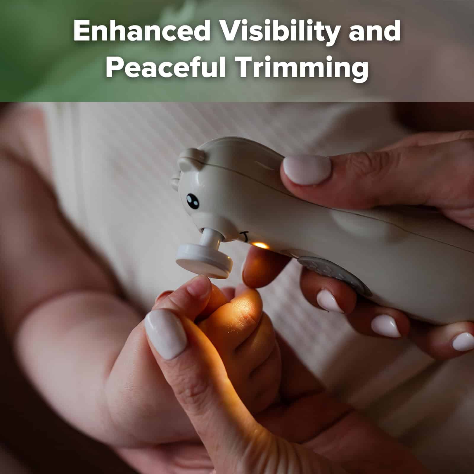 Cortauñas eléctrico para bebés Haakaa con luz LED, - Imagen 8