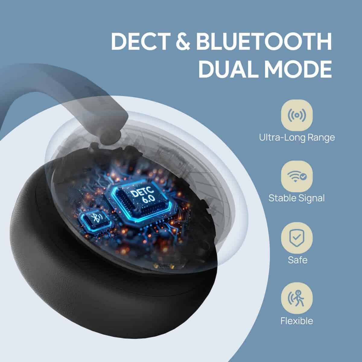 Auriculares inalámbricos mono híbridos Yealink WH64 con - Imagen 4