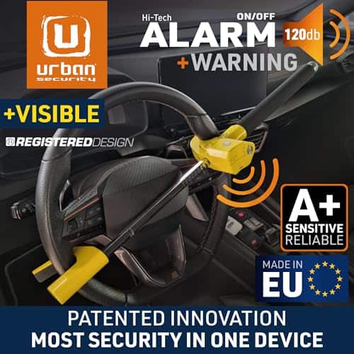 Barra Antirrobo de Volante para Auto URBAN UR978Y con - Imagen 3