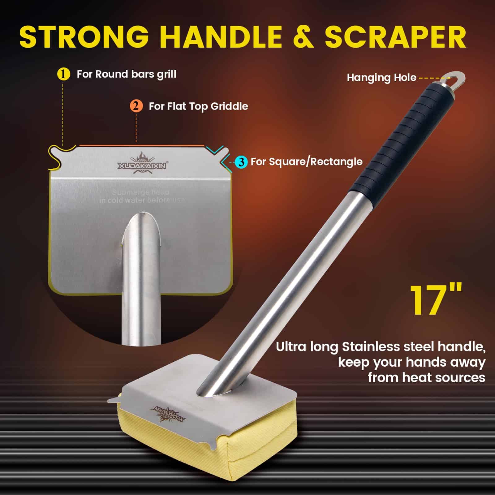 Cepillo para Parrilla Libre de Cerdas XUDAKAIXIN (Solo - Imagen 6