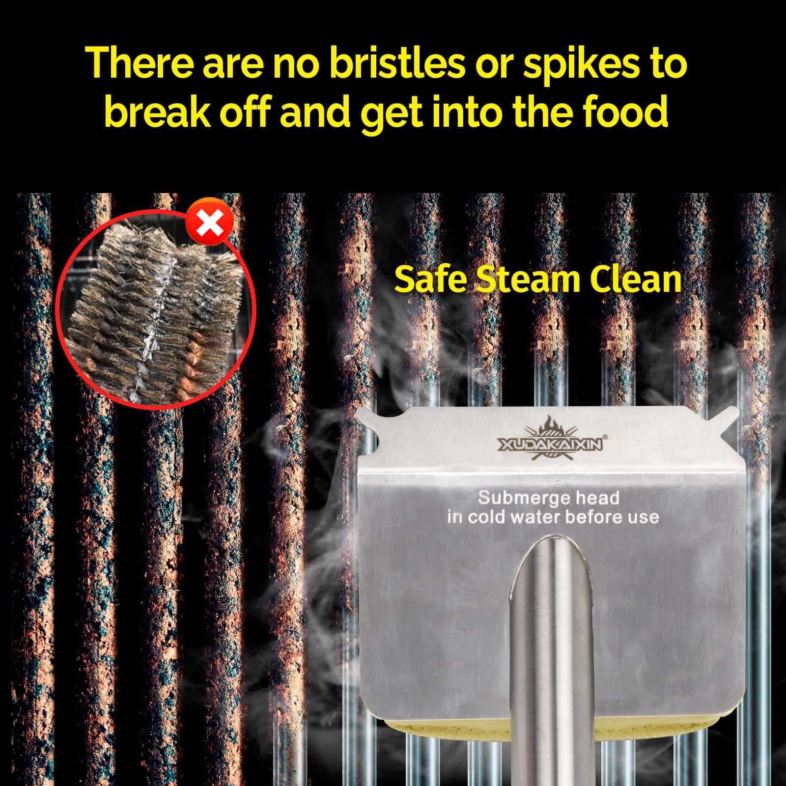 Cepillo para Parrilla Libre de Cerdas XUDAKAIXIN (Solo - Imagen 8