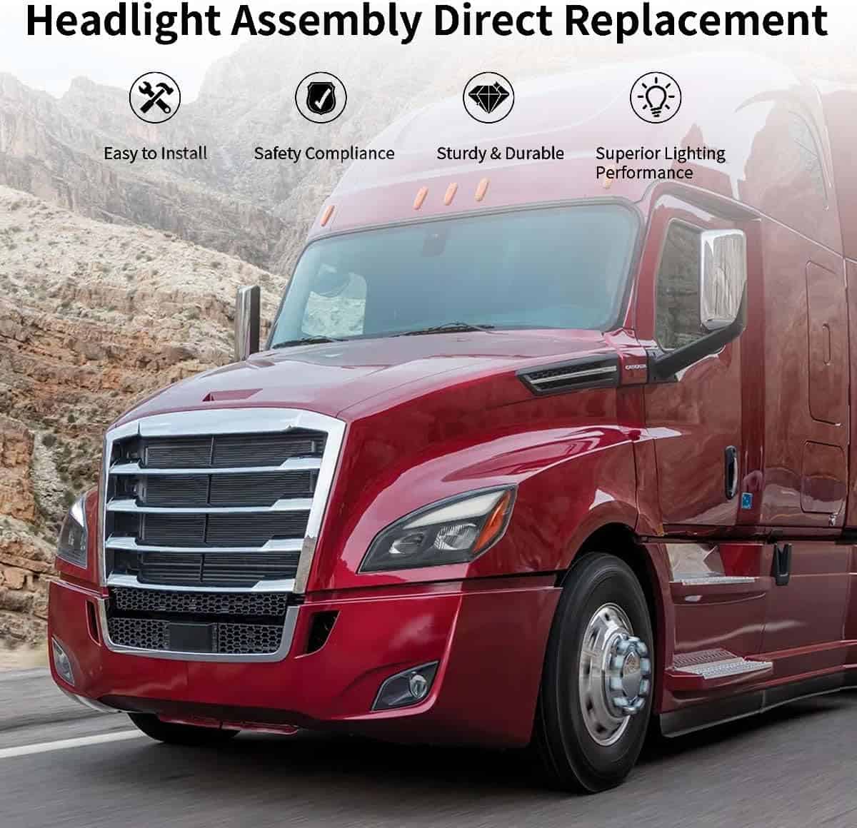 Faros halógenos derechos para Freightliner Cascadia - Imagen 8