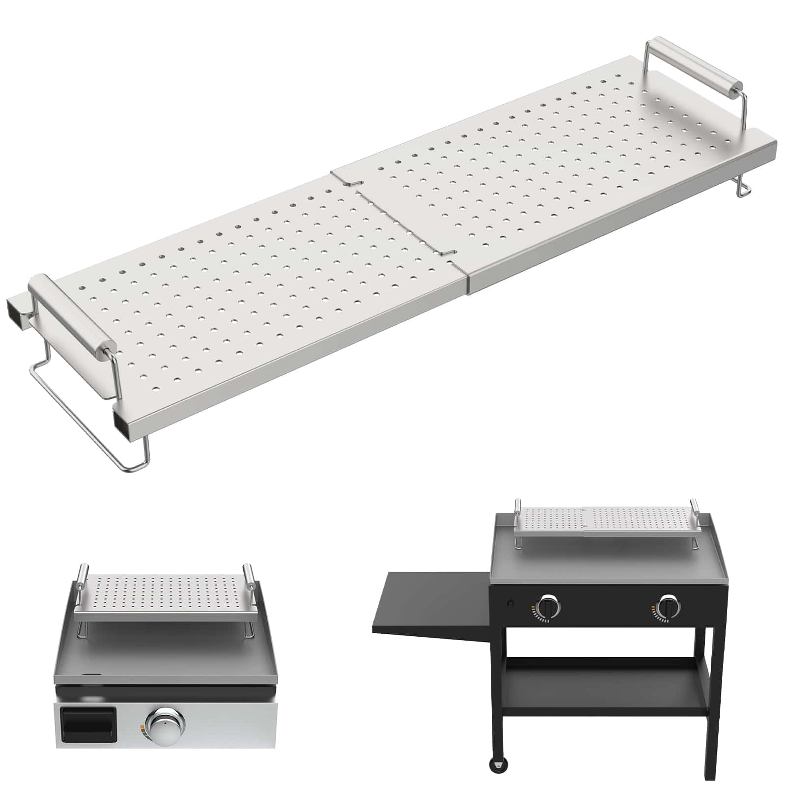 DELSbbq Rejilla Calentadora Ajustable para Plancha