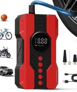 Inflador de neumáticos portátil Kalyoosen, -Rojo