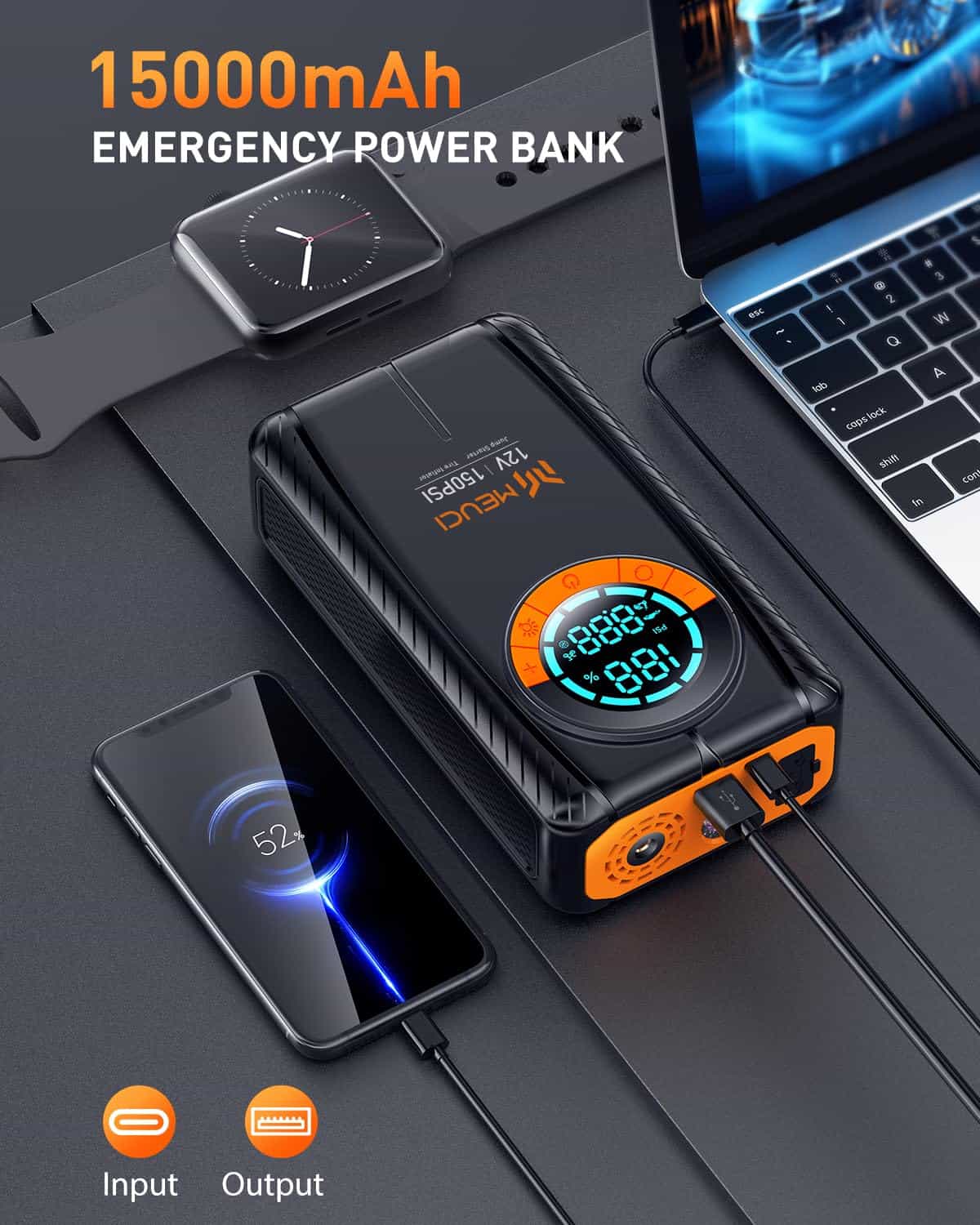 Arrancador de Salto Portátil para Automóvil MEUCI con - Imagen 8