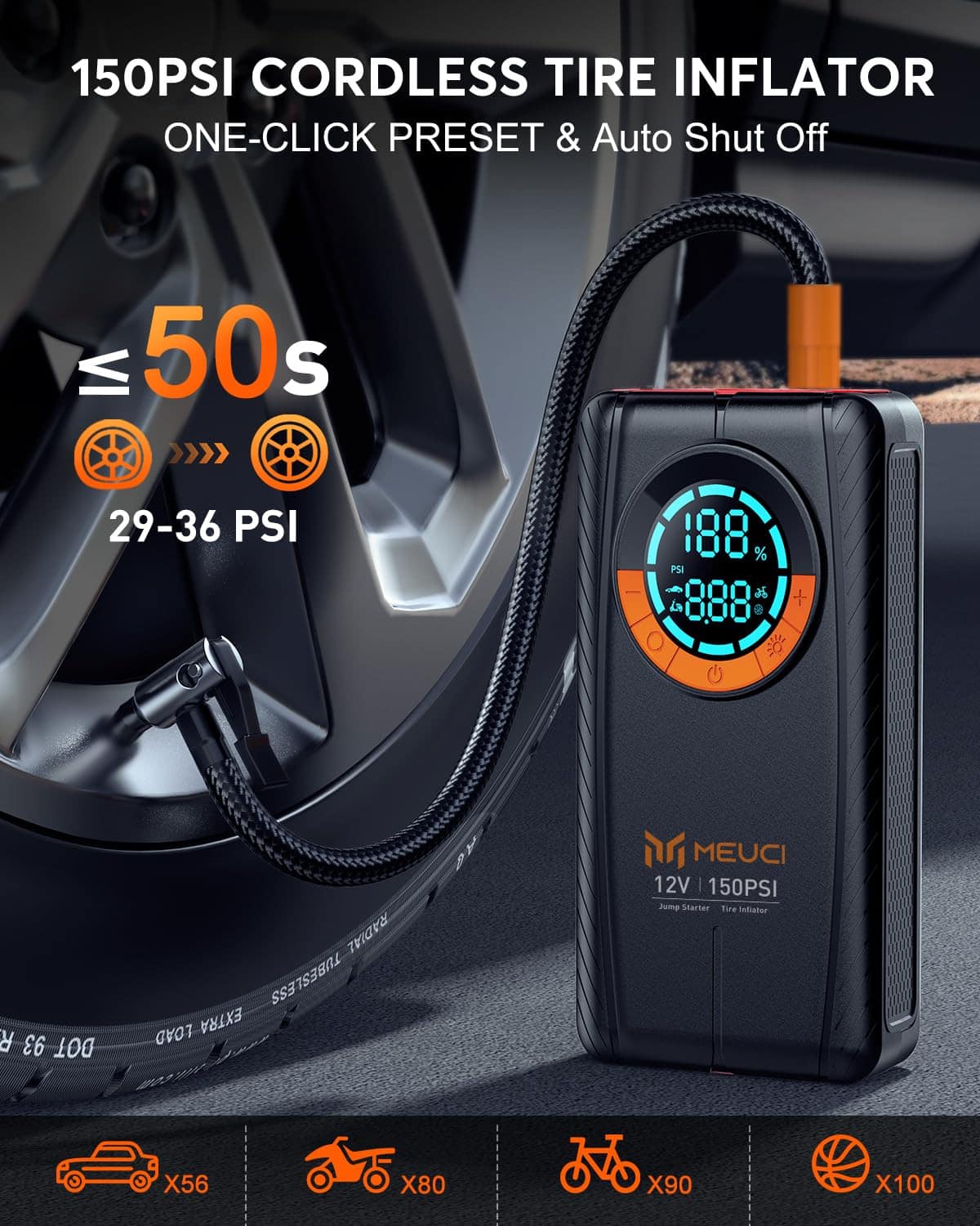 Arrancador de Salto Portátil para Automóvil MEUCI con - Imagen 5