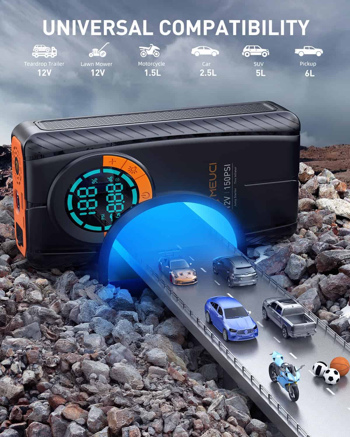 Arrancador de Salto Portátil para Automóvil MEUCI con - Imagen 4