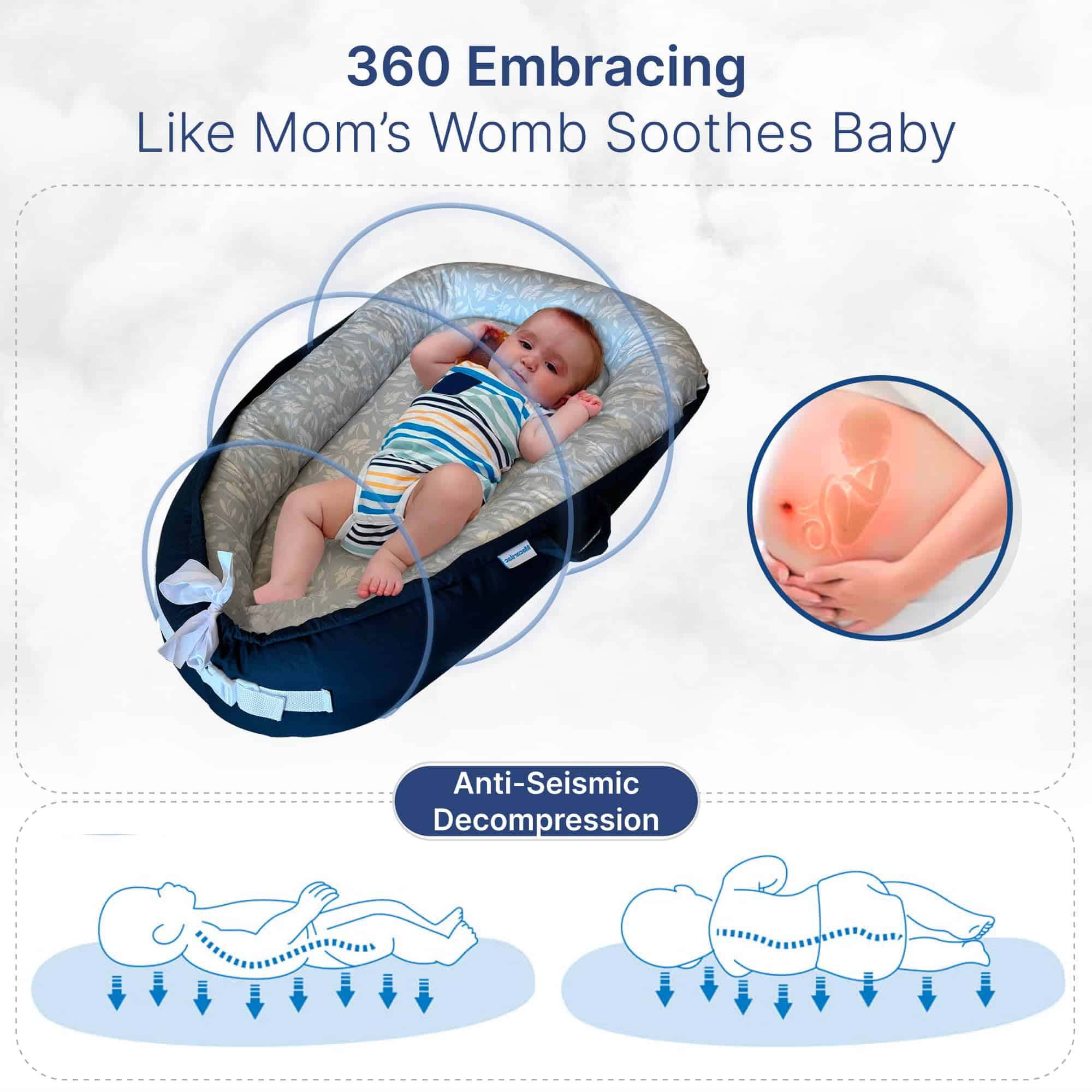 Macardac Baby Lounger para Recién Nacidos - 100% Algodón, - Imagen 7