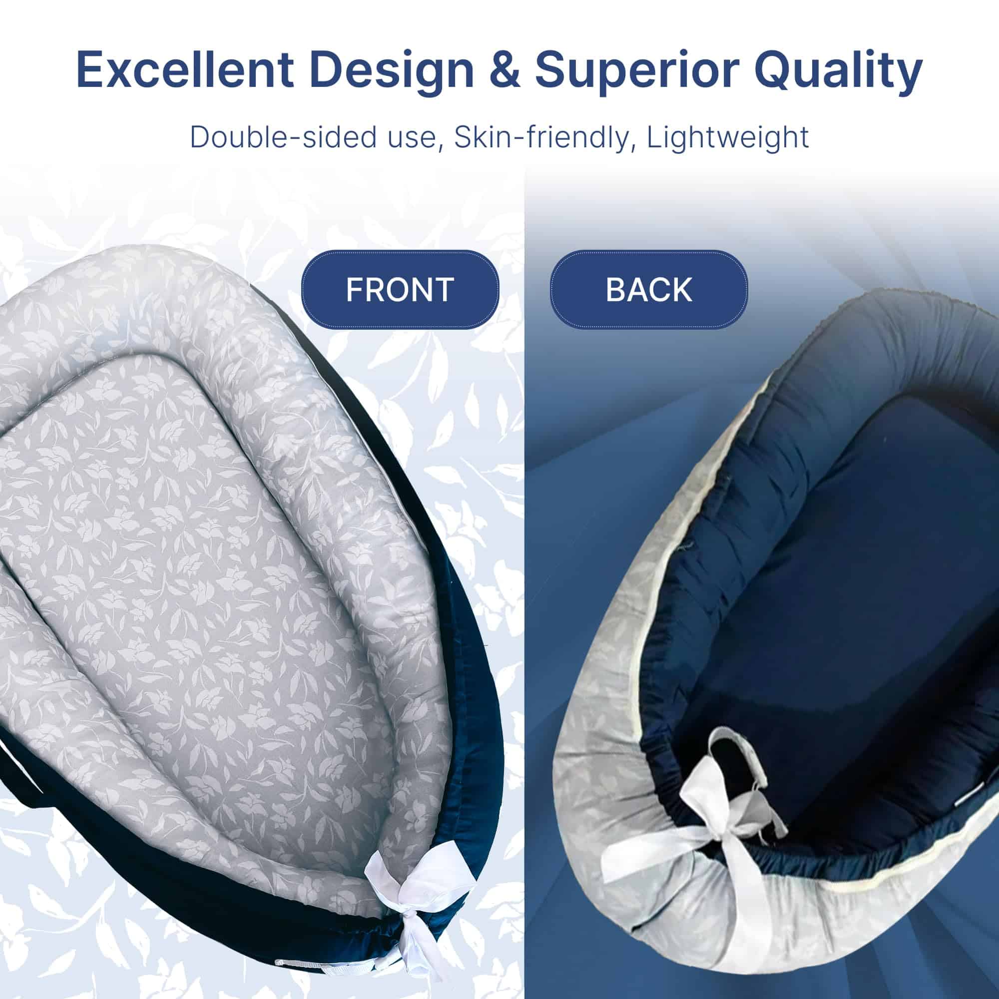 Macardac Baby Lounger para Recién Nacidos - 100% Algodón, - Imagen 6