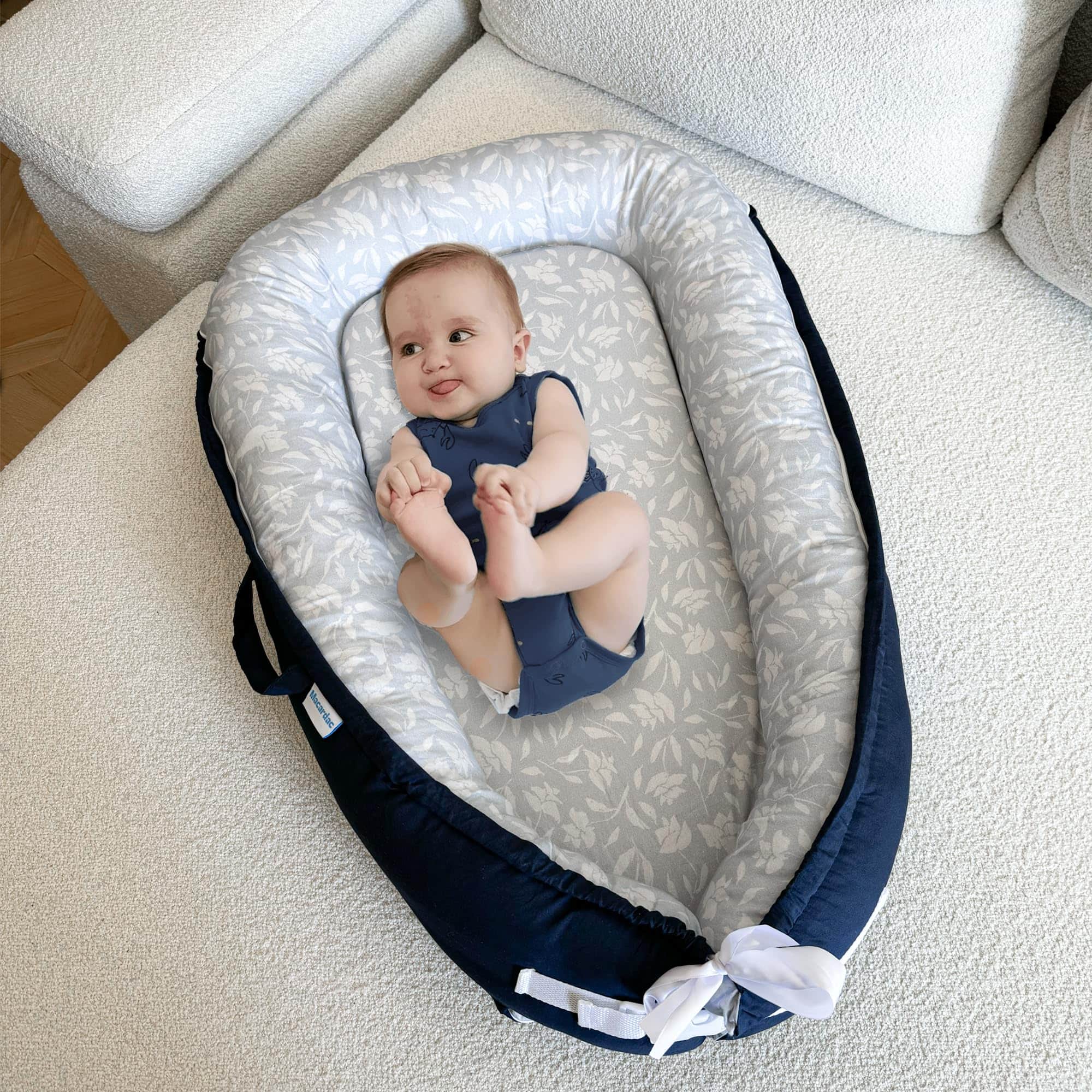 Macardac Baby Lounger para Recién Nacidos - 100% Algodón, - Imagen 5