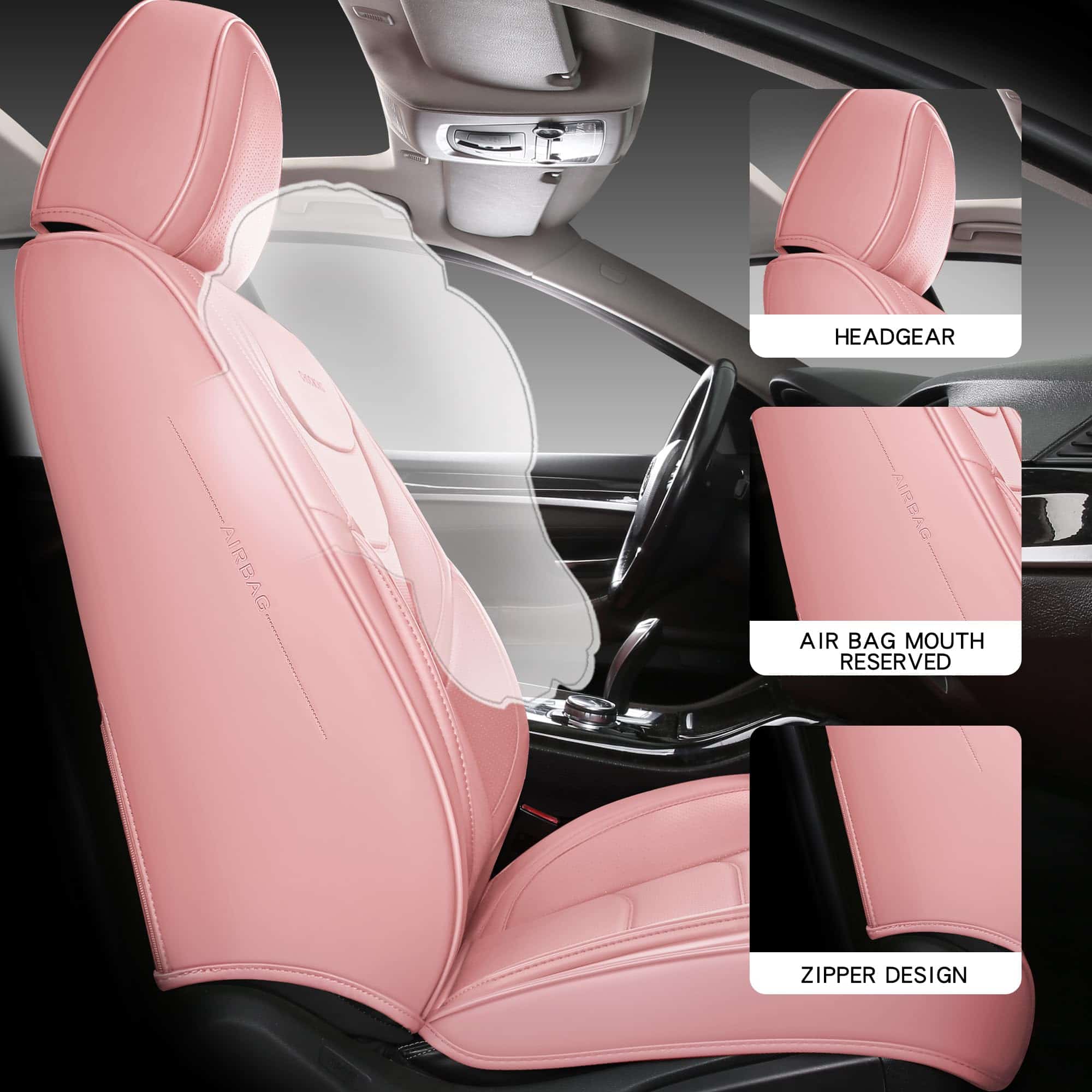 Fundas de asiento de automóvil de cuero impermeable - Imagen 5