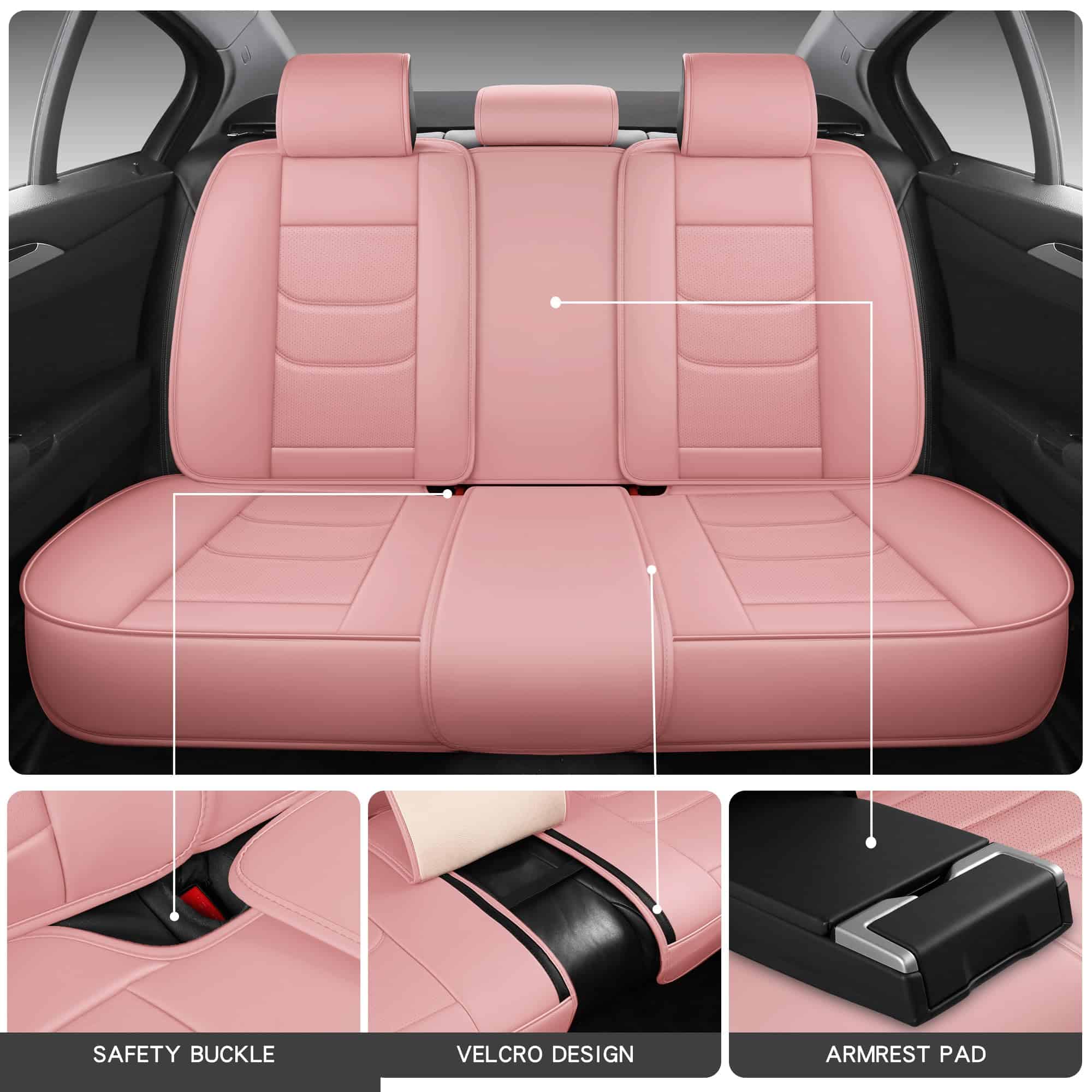 Fundas de asiento de automóvil de cuero impermeable - Imagen 4