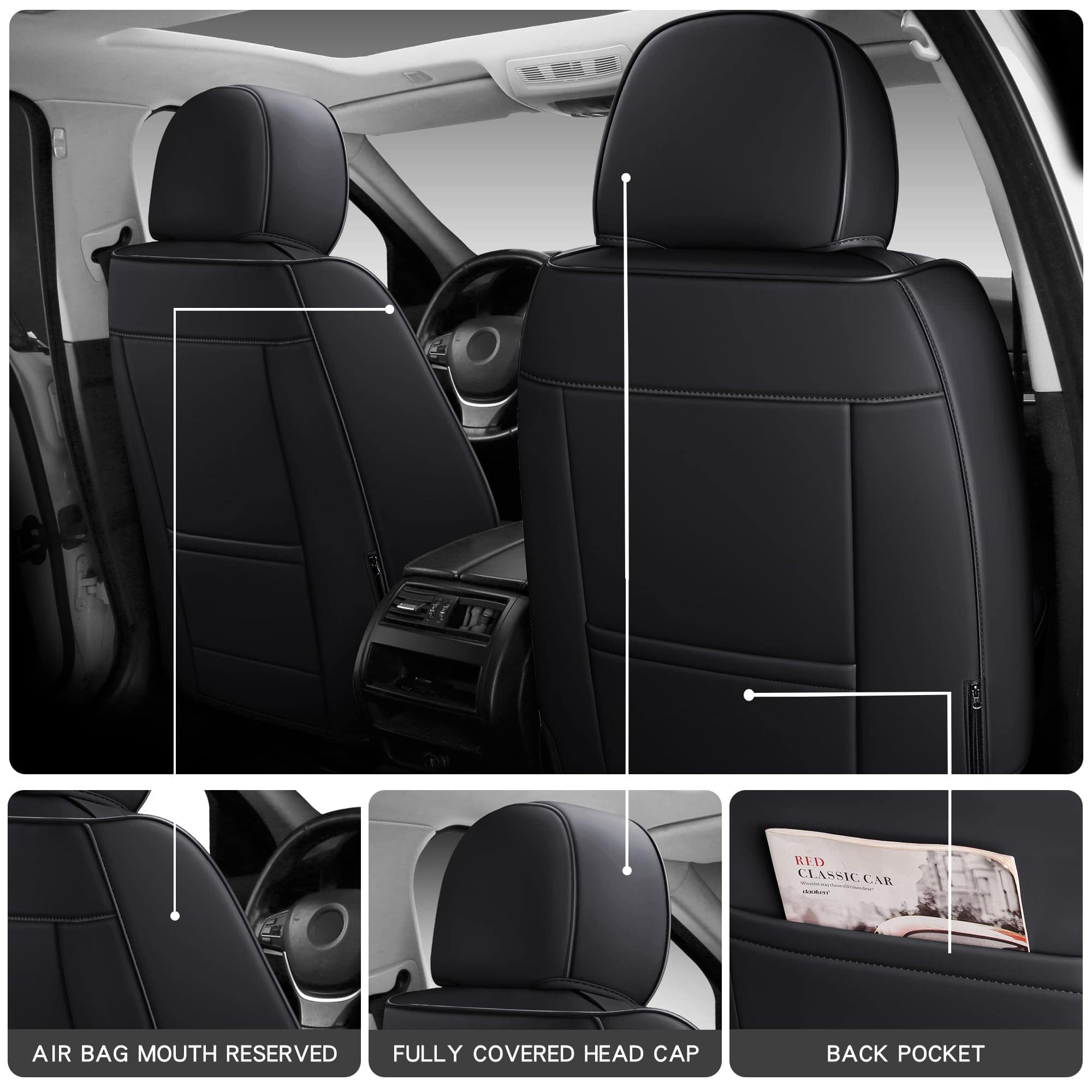 Cubiertas de Asiento de Coche de Cuero Impermeable de - Imagen 6